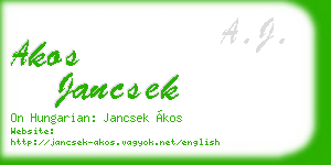 akos jancsek business card