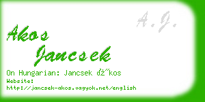akos jancsek business card